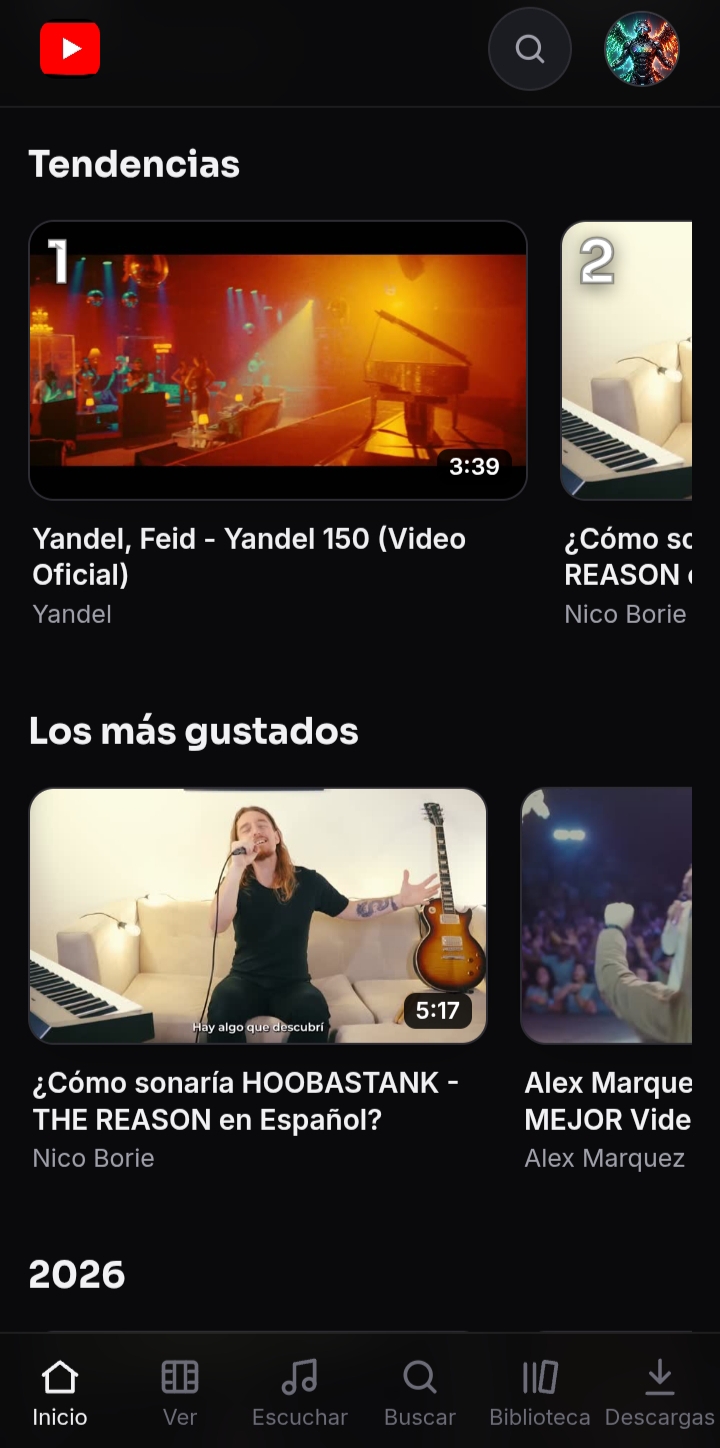 Interfaz YouTube Lite